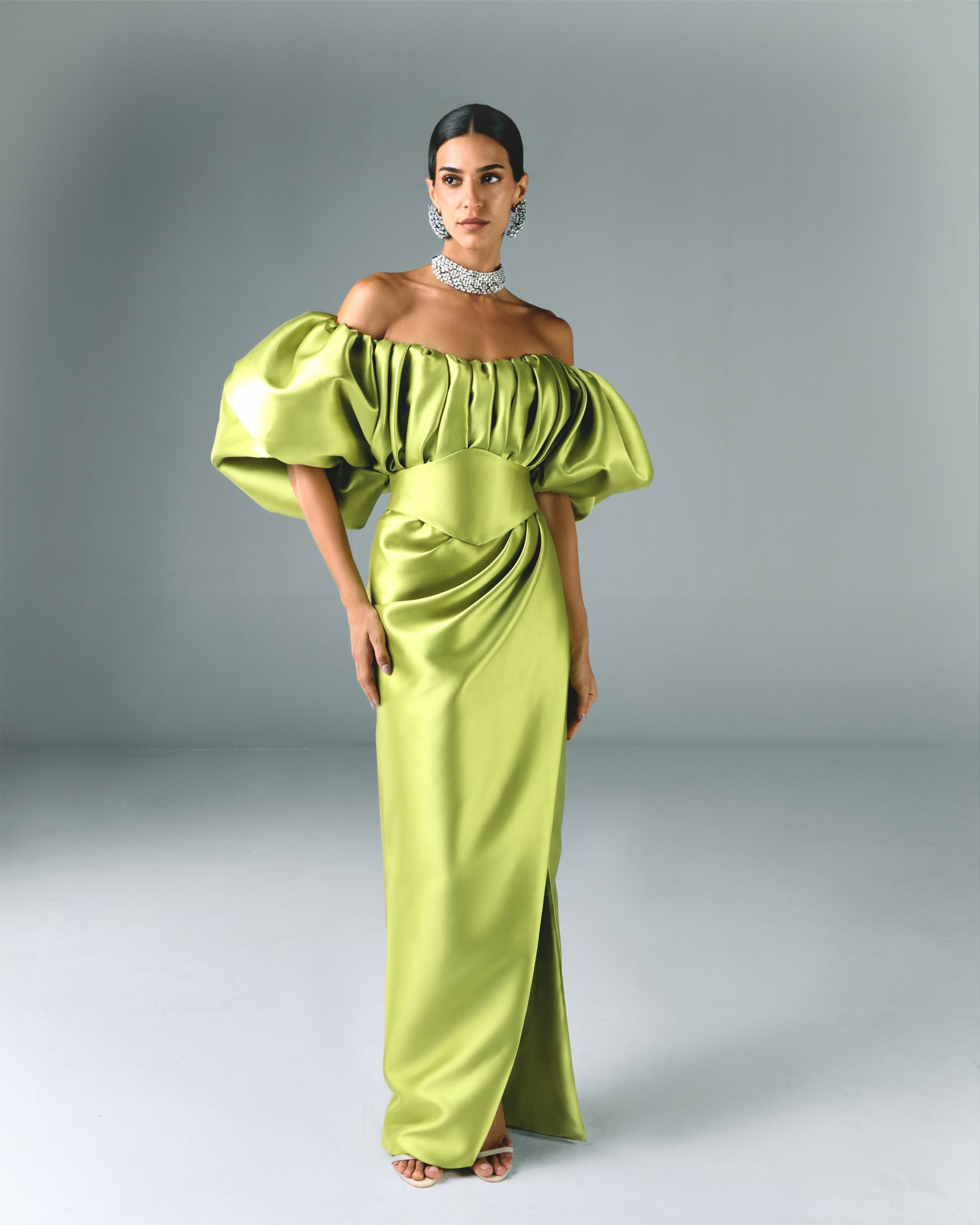 Mikado Structured off Shoulder Dress 42