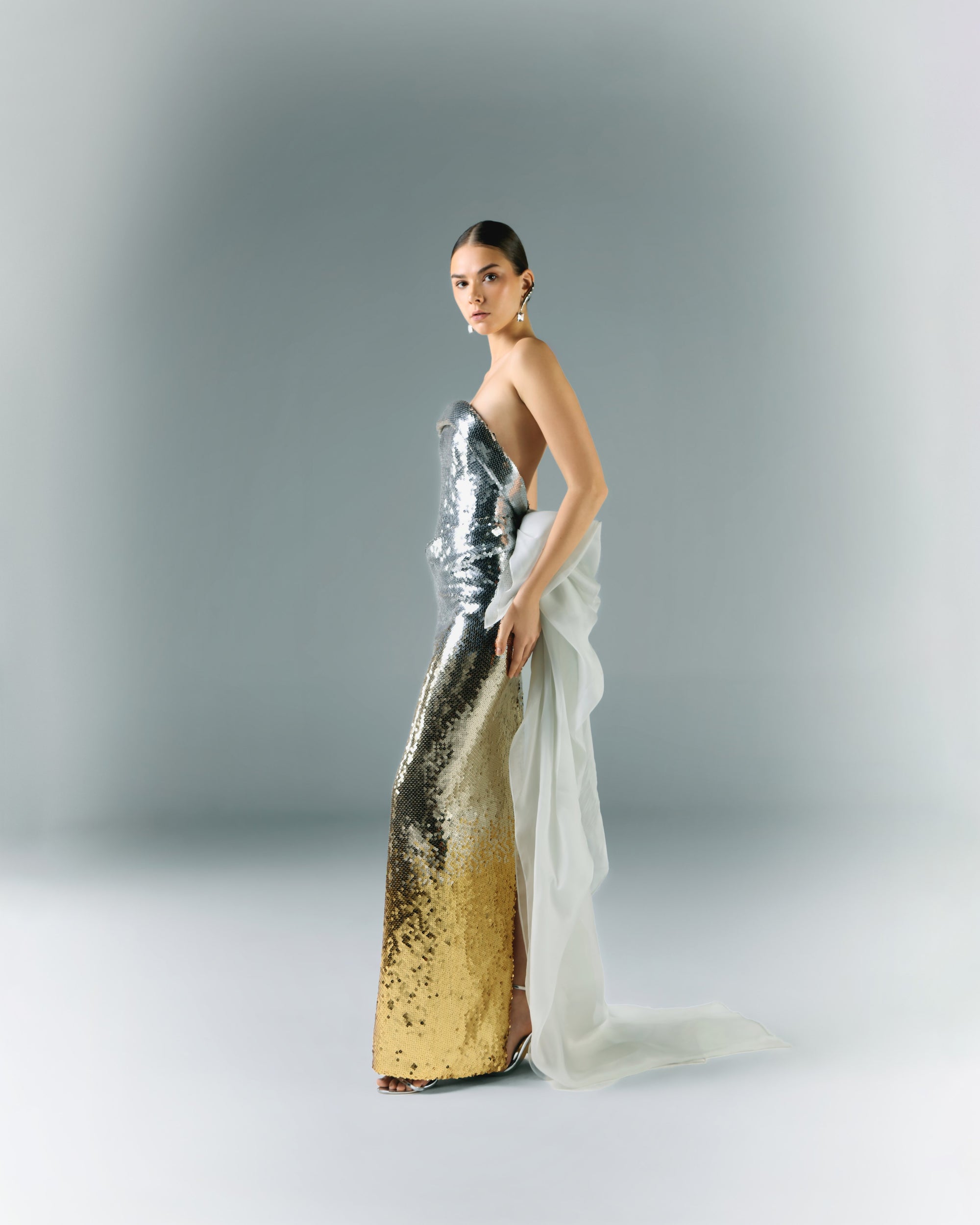 payette sequin dress Vanna Payette Sequin Crochet Column Dress in Natural | Size: S | Knit Fabric/Mesh Fabric