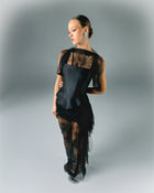 elio corset dress Lace Dress With Mikado Corset
