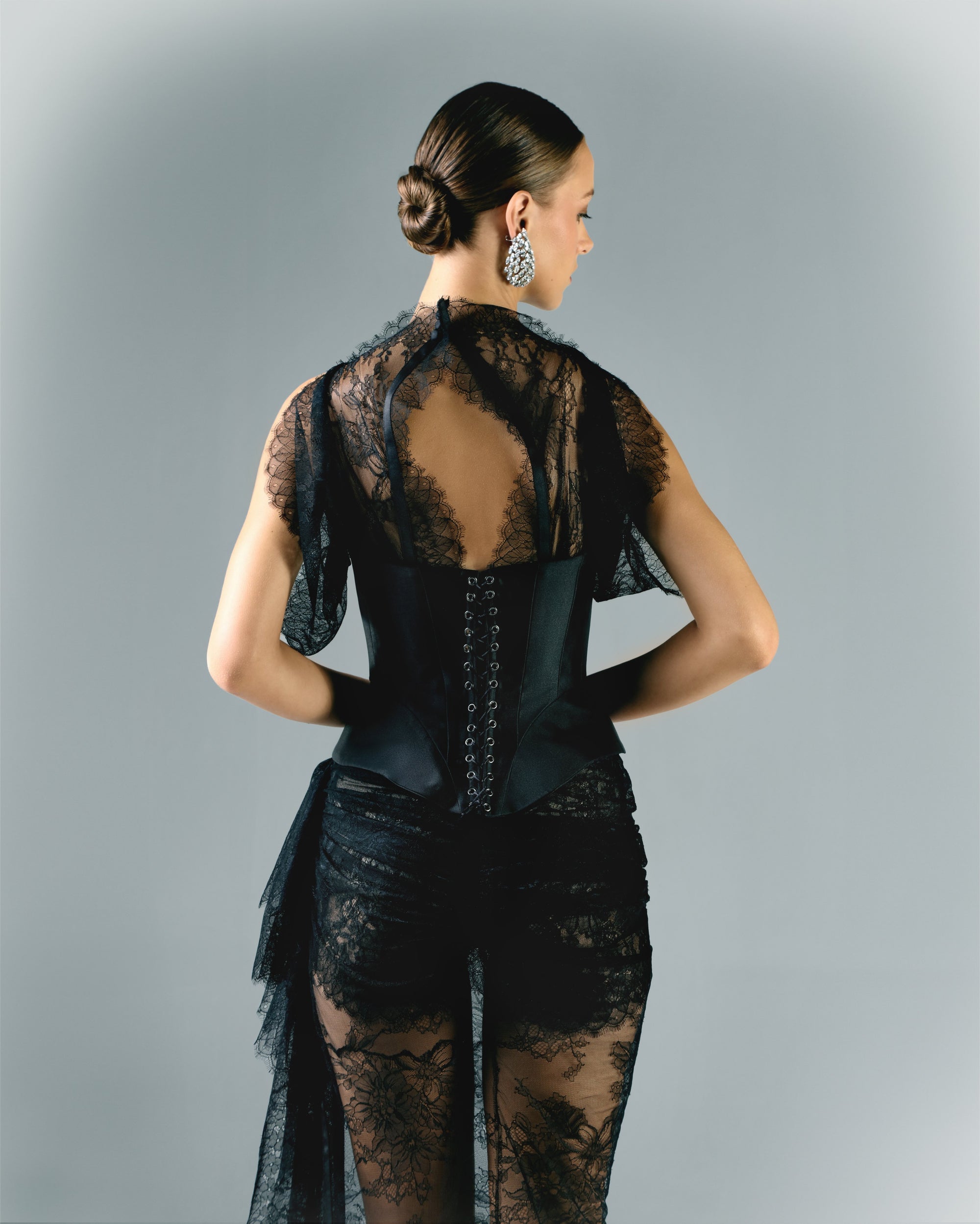 elio corset dress Elio Draped Strapless Satin Corset Cocktail Dress (Women)