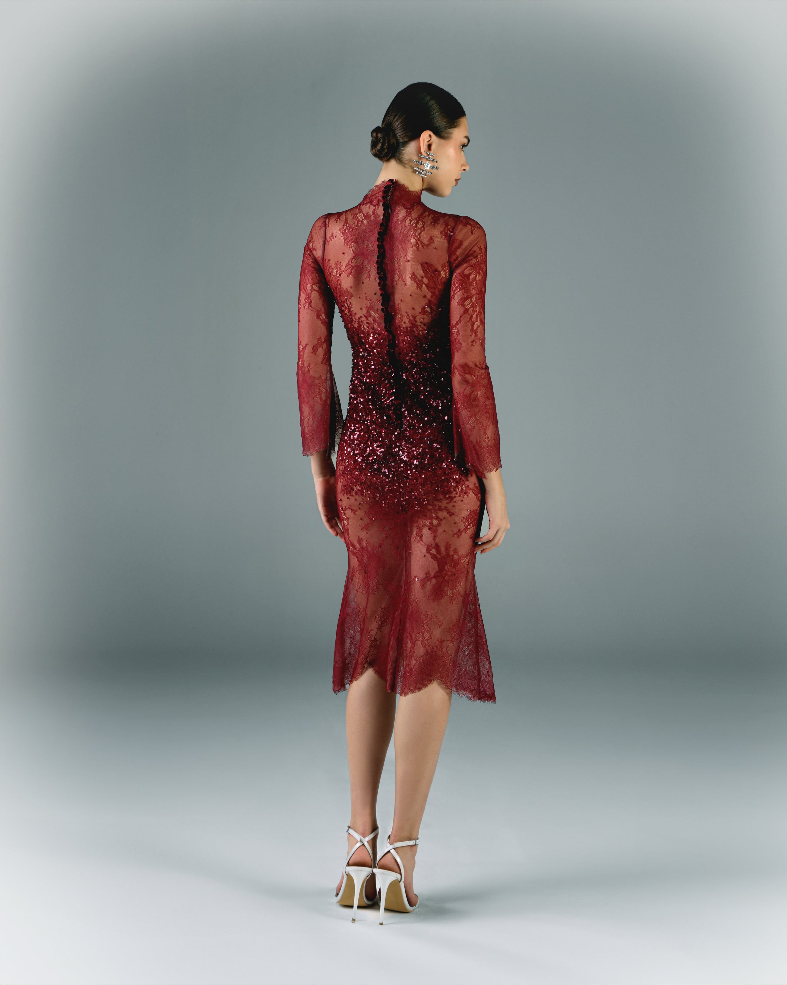 Lace Embroidered Midi Dress 40 Lace Embroidered Midi Dress 40
