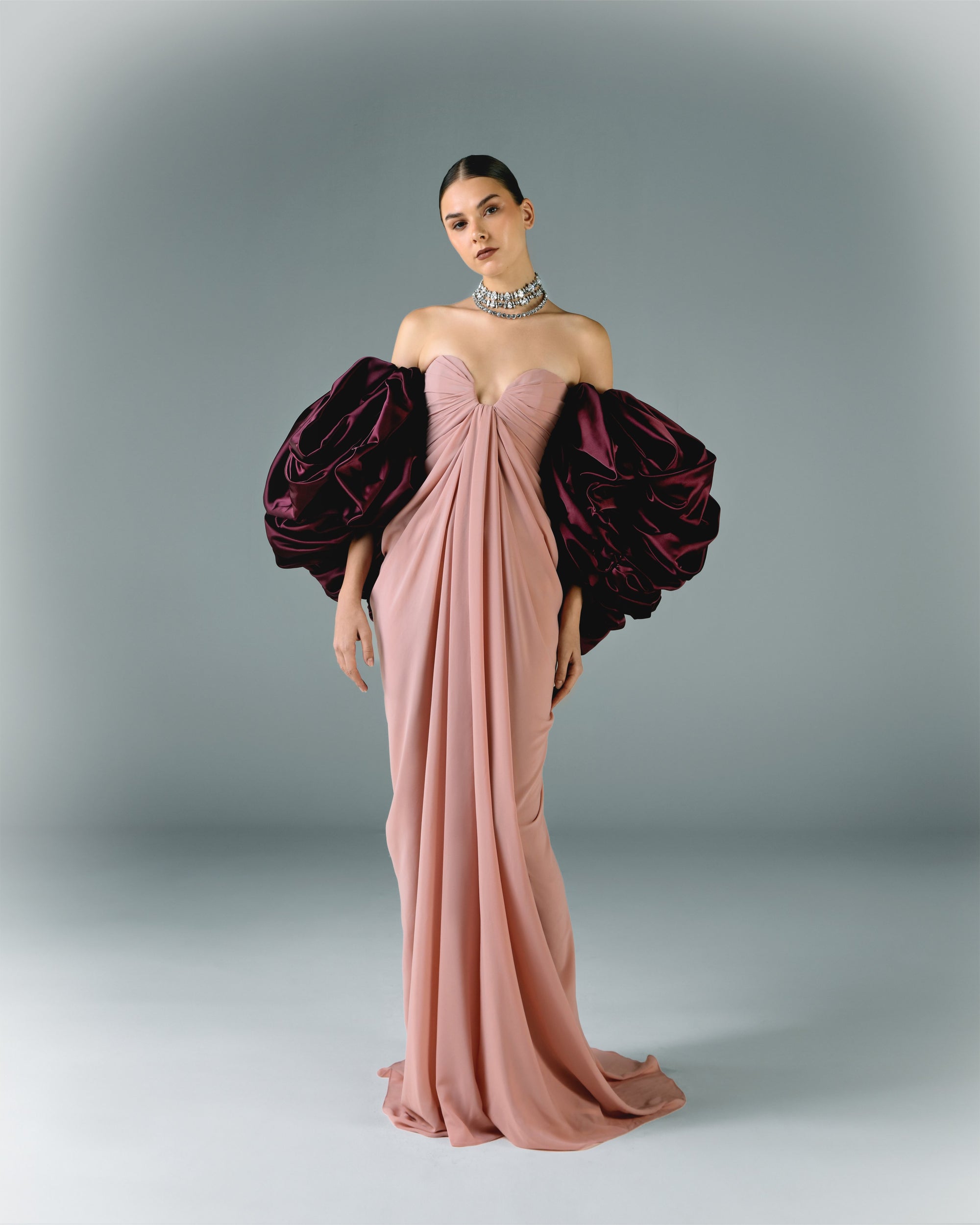 Draped Long Crepe Dress 44 Draped Long Crepe Dress 44