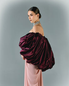 Satin Du Chesse Puffy Sleeves