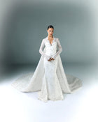 Lace Embroidered Wedding Dress With Sleeves